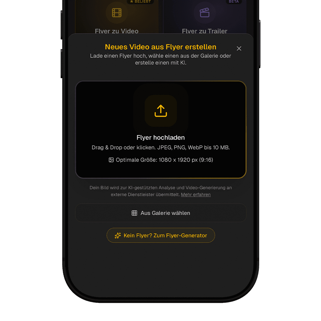 Flyer hochladen oder erstellen